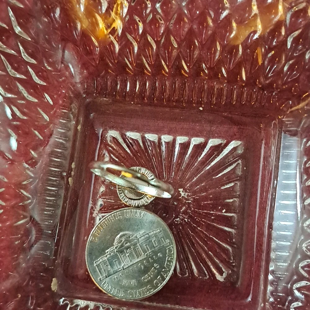 Marbled Brown Silvertone ring - Picture 2 of 4